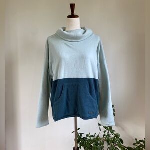 Carve Designs Light Blue and Dark Blue Cowl Neck Sweater
